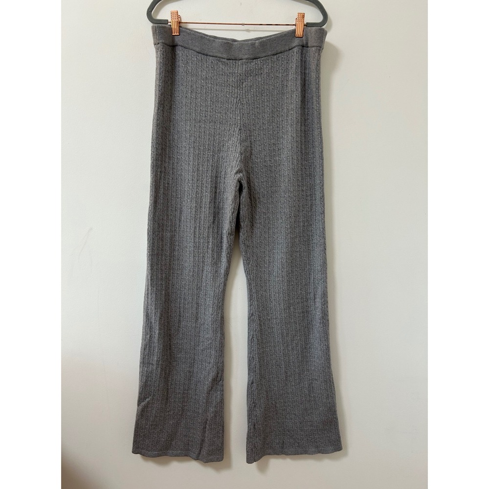 Victorias Secret Gray Cable Knit Wide Leg Lounge Pants‎ XL High Rise Pajamas